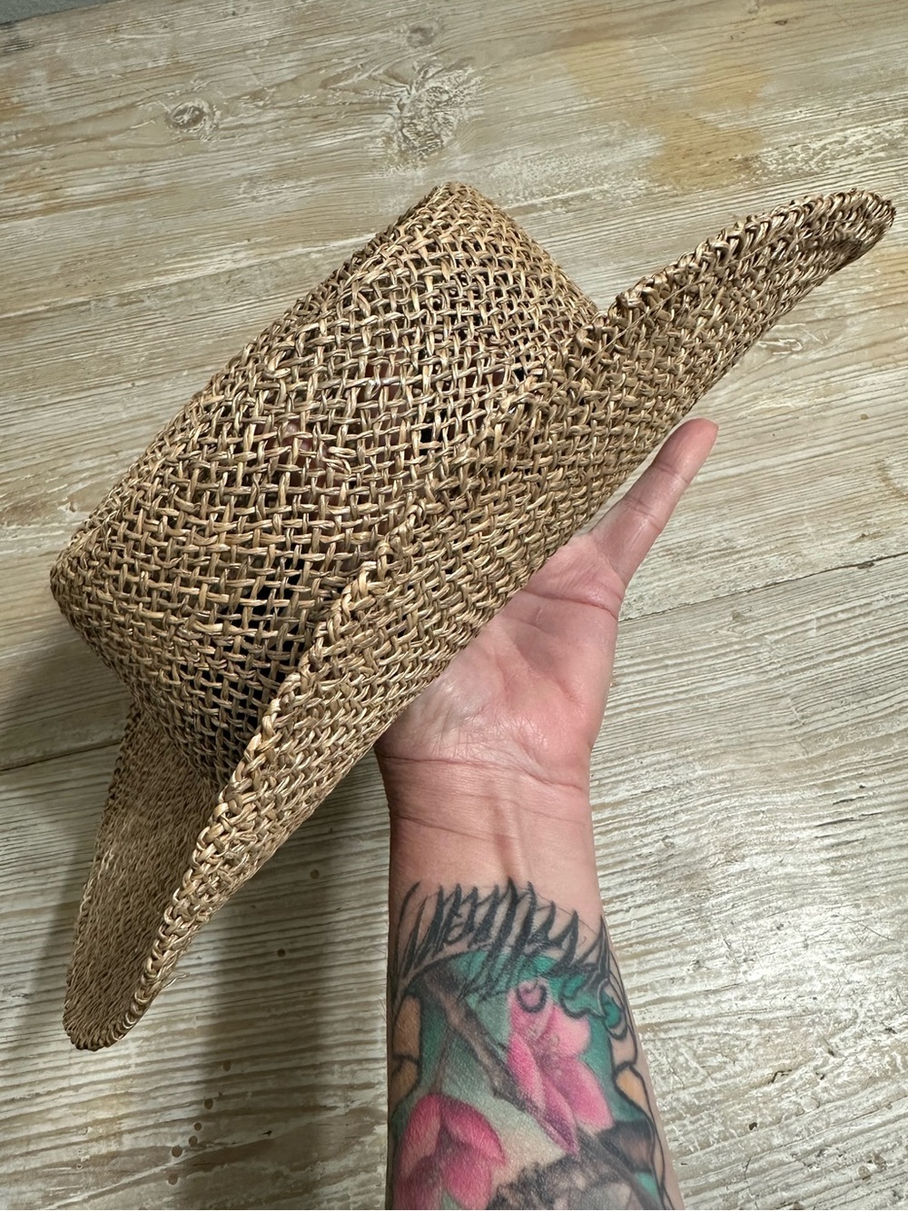 Peter Grimm Woven Straw Sun Hat - Natural Tan NWOT